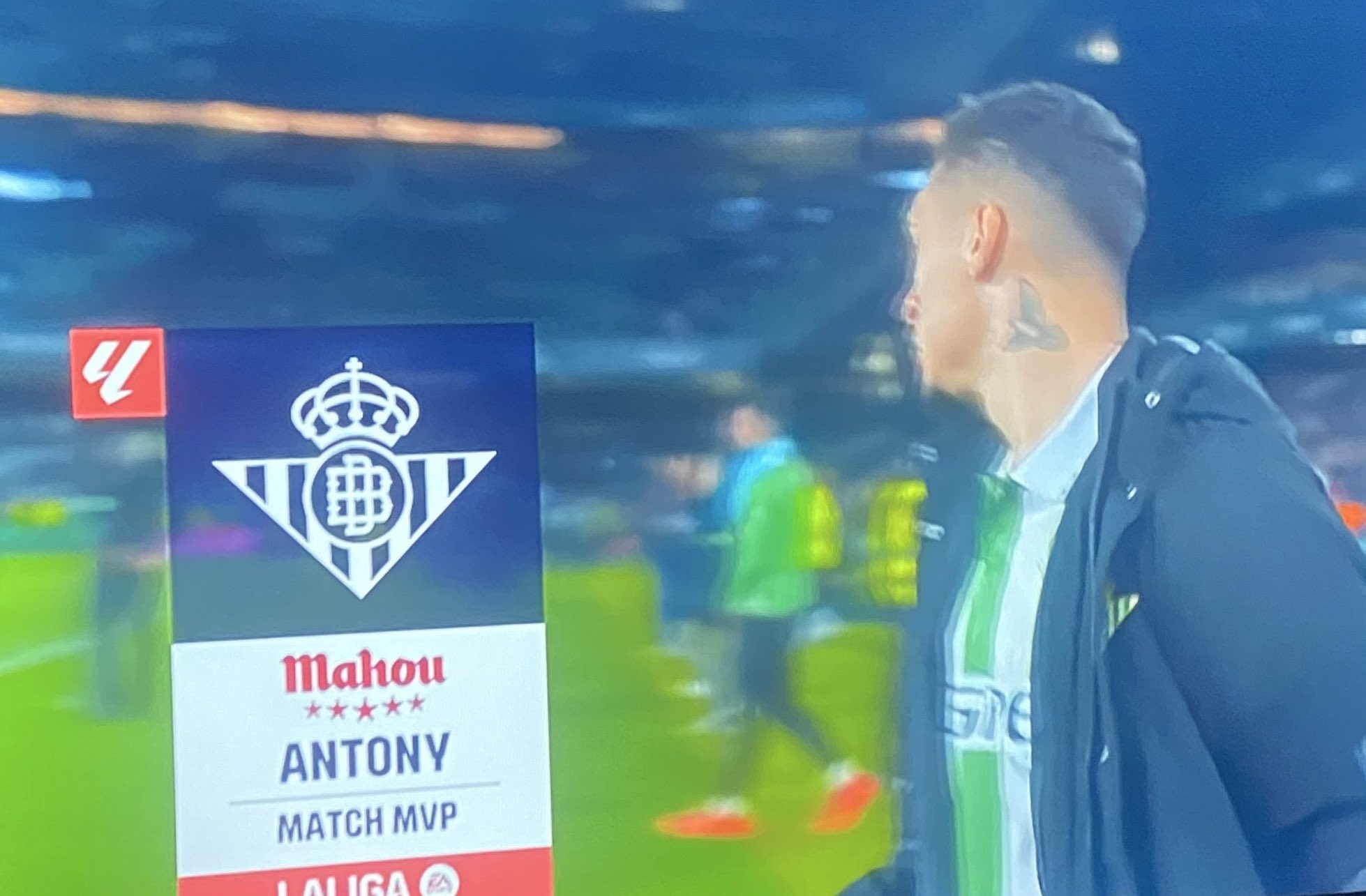 你是懂流量的?安东尼获评贝蒂斯2-3塞尔塔全场最佳&连场当选